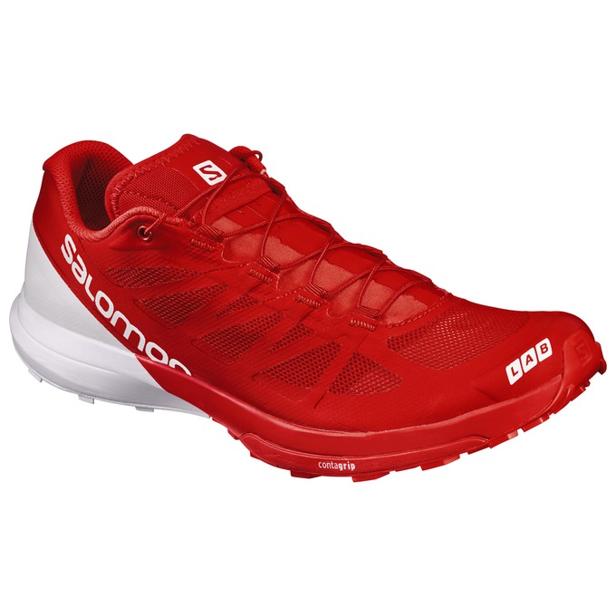 Salomon S/LAB SENSE 6 Zapatillas Trail Running Hombre - Rojas / Blancas - Colombia (52163-RPNX)